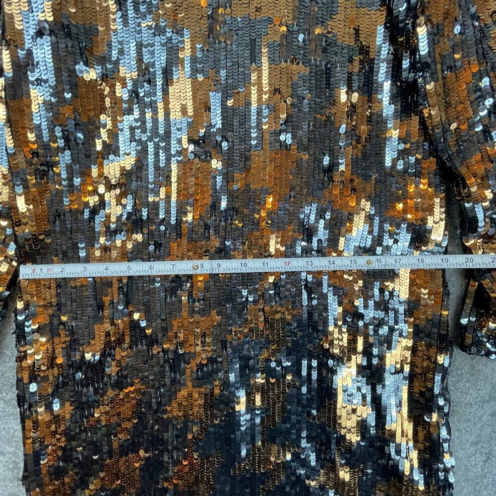 Vintage Argenti Notte Dress 10 Black Brown Sequin… - image 4